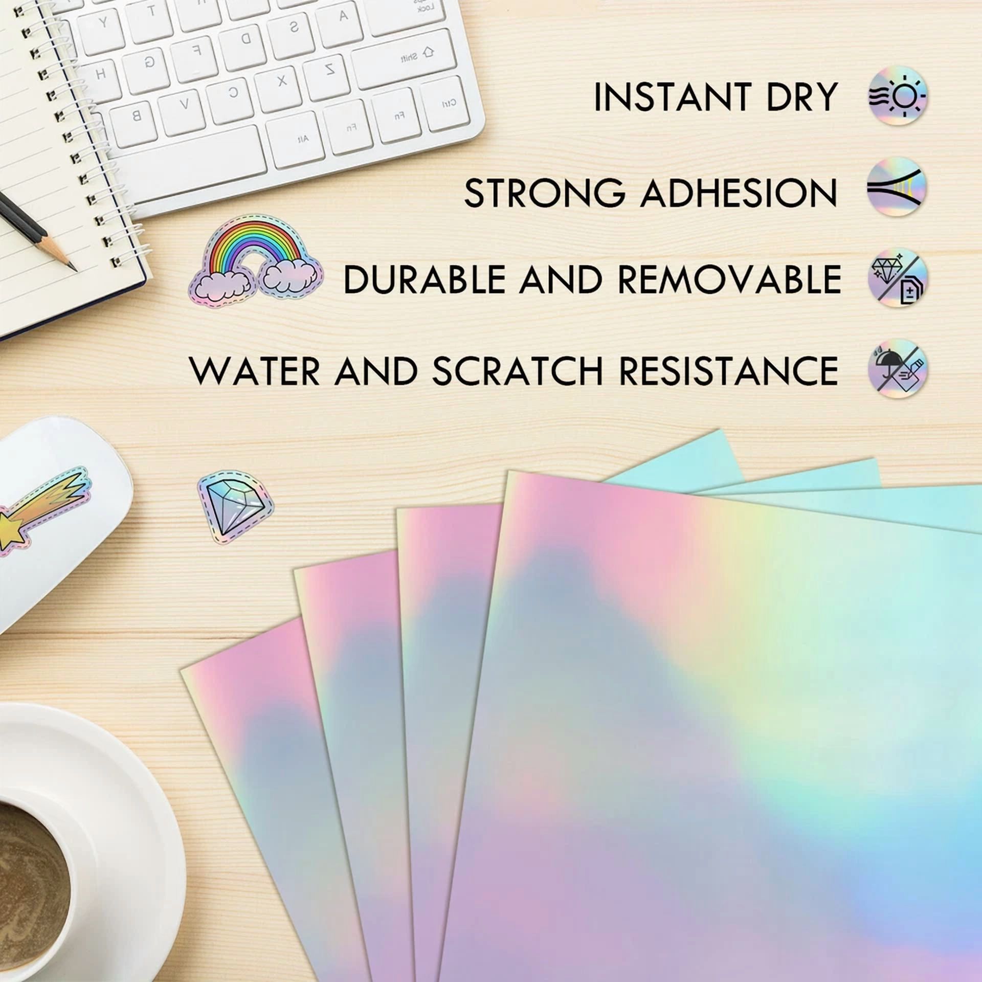BUTTERFLY- 20 Koala Holographic Printable Vinyl Sticker Paper Waterproof For Inkjet Laser