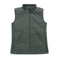 thumbnail image 1 of Bienzoe Gilet Matelassé Léger pour Femme, Doudoune Rembourrée, Mode, Fermeture Éclair, Veste Décontractée, Gris Foncé, S, 1 of 6