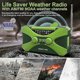 thumbnail image 2 of 10000mAh Emergency Radio, Solar Crank Radio, Portable AM/FM/NOAA Weather Radio with Phone Charger Green, 2 of 5