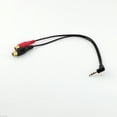 thumbnail image 2 of FOR 10pcs Gold 3.5mm 1/8 Stereo Male Angle to 2 RCA Female Audio Y Splitter Cable 25cm, 2 of 2