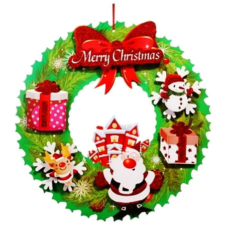 

Dtydtpe christmas decorations Christmas Three-Dimensional Garland 3D Paper Garland Wall Decoration Stickers Shopping Mall Hotel Window Decoration Stickers christmas wreath