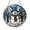 Acrylic 3.5 Inch, variant on Snowman Winter Landscape Stained Glass Style Window Decor, Cold Season Hanging Art Panel