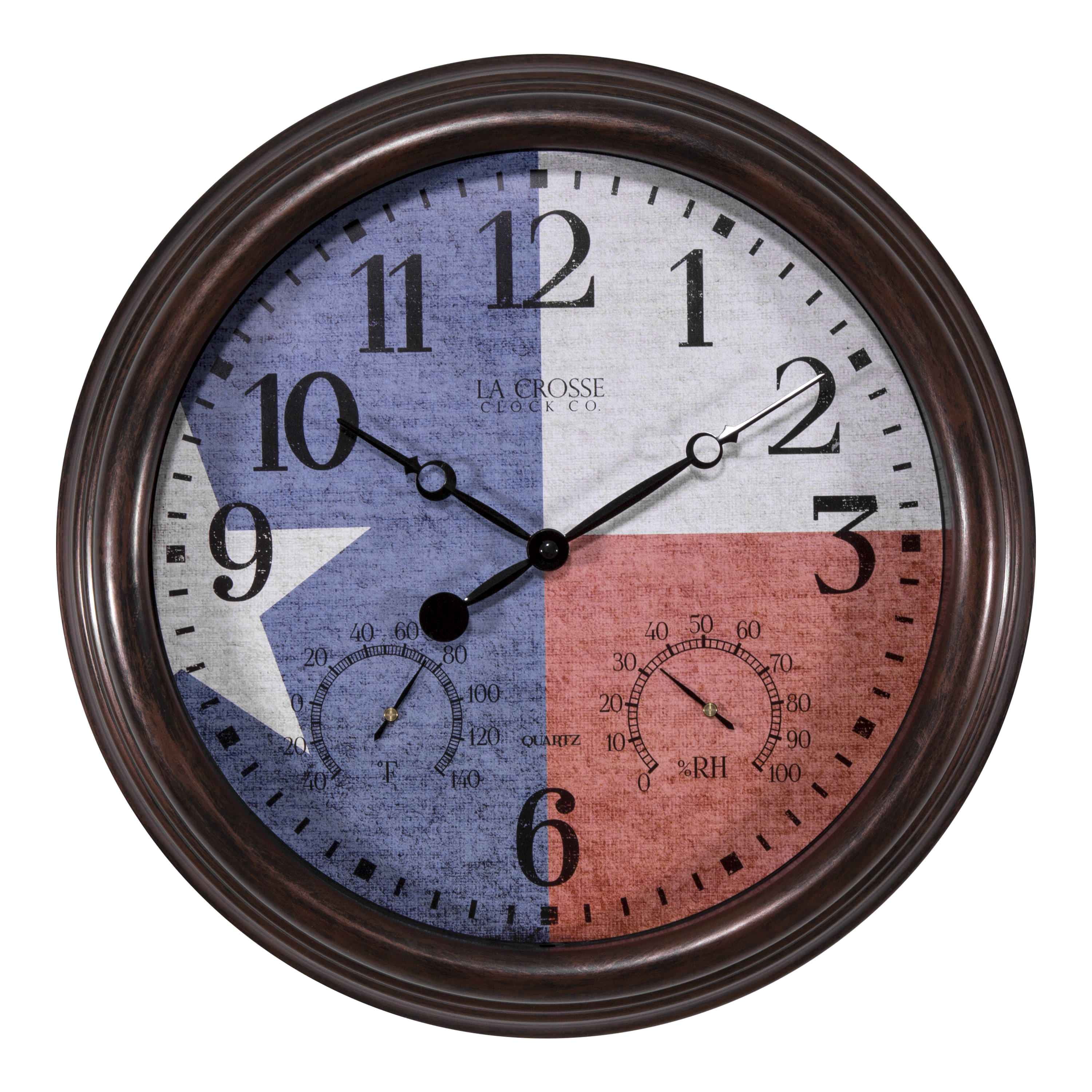 La Crosse Clock 4043015TXS 15 Inch Indoor/Outdoor Americana Quartz