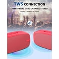 thumbnail image 3 of Altavoz Bluetooth LENRUE inalámbrico portátil con 12 horas de reproducción, color rojo, 3 of 6