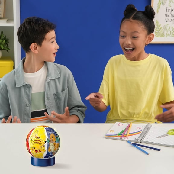 Ravensburger - Illuminated 3D Ball Puzzle - Pokémon - Ages 6  - 72 Numbered Pieces to Assemble Without Glue - Light Base Included - 11547