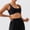 Black, variant on Women's Seamless Sports Bra with Wide Straps - Nylon Athletic Top for Yoga, Running, Gym Workouts, Fitness Training Black S