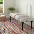 thumbnail image 2 of LR Home Nomad 47” Rainbow Striped Upholstered Accent Bench, 2 of 9