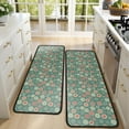 thumbnail image 4 of Kitchen Rugs Sets Of 2,Green Christmas Floral Pattern Anti Fatigue Kitchen Mat Rugs Non Slip Washable,Decorative Kitchen Floor Mats for Kitchen,Sink,Laundry,17"x47"+17"x47", 4 of 5