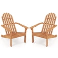 thumbnail image 2 of Gymax 2PCS Adirondack Chair Acacia Wood Fire Pit Chair w/ Backrest & Armrests Campfire Chair Outdoor Lawn Chair for Patio, 2 of 10