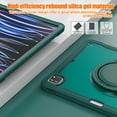 thumbnail image 6 of Dcase for iPad Pro 12.9 inch 2022/2021/2020/2018 Dual-Layer Protection Case, Shockproof Heavy Duty Rugged Protective Built-in 360°Rotation Stand Handle with Adjustable Shoulder StrapCase,Green, 6 of 11