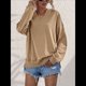thumbnail image 4 of Sudadera de Larga para Mujer, Holgada, para Hacer Ejercicio, para Salir, Informal, con Capucha Caqui L, 4 of 10