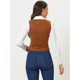 thumbnail image 4 of DARING DIVA Women's Faux Suede Vest Lace Up Party Sleeveless Jacket M Brown, 4 of 6