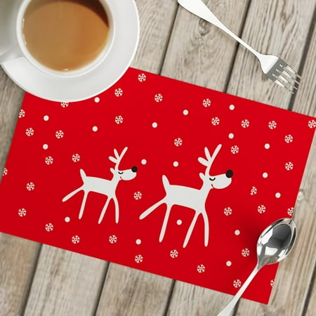 

GA Christmas Linen Placemat Insulated Mat Table Mat Party Home Napkins Holiday Gifts