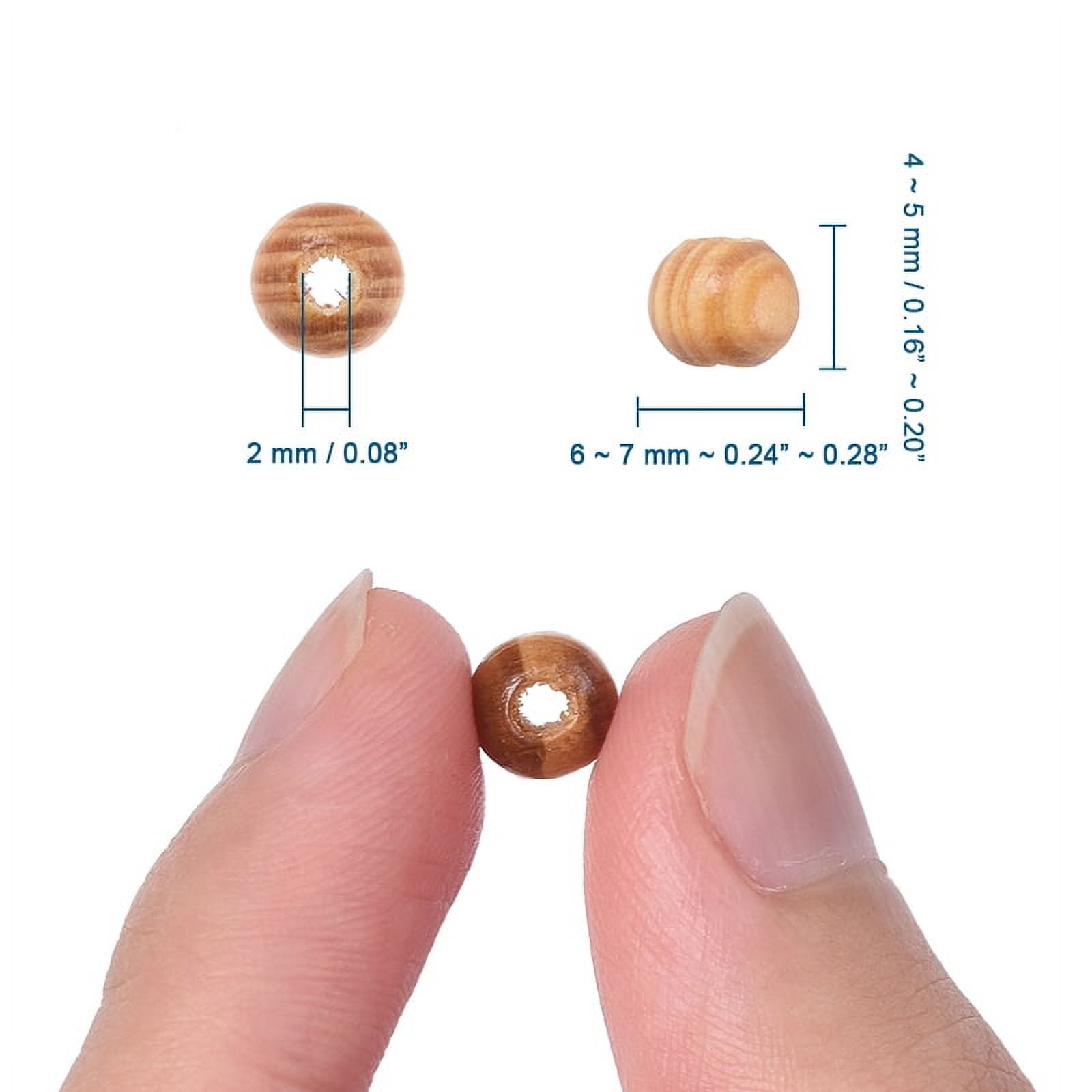 Wood 6000 pc Original color Natural Wood Beads Round Wooden Spacer Beads for Jewelry Making Undyed Peru 6~7x4~5mm Hole: 2mm