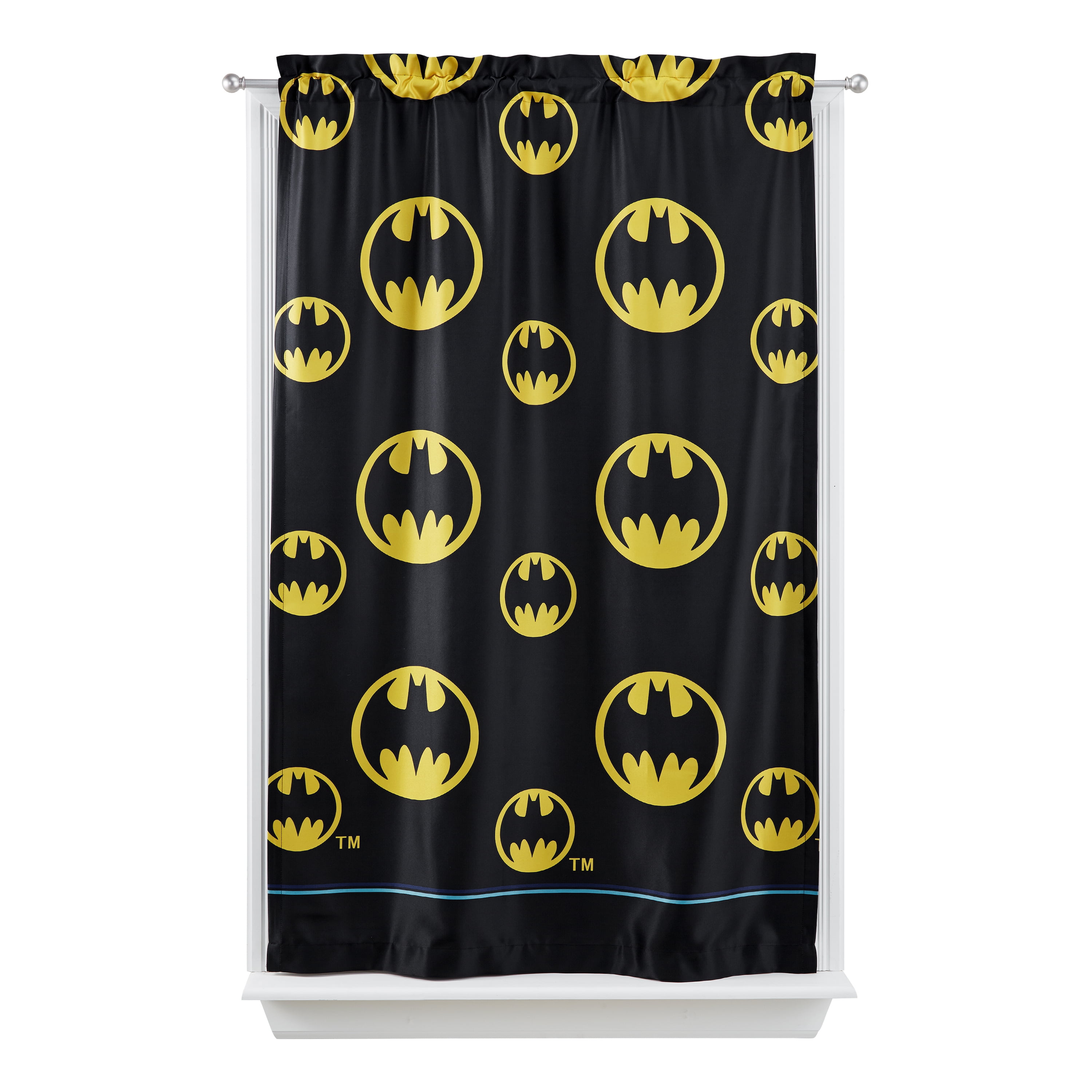 Batman Kids Lights Off Room Darkening Curtain Panel, 63inch L