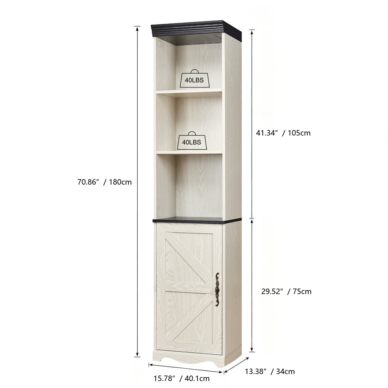 70.86-Inch Tall Free Combination Storage Cabinet with 5 Shelves, Freestanding Cube Bookshelf and Display Bookcase for Living Room, White
