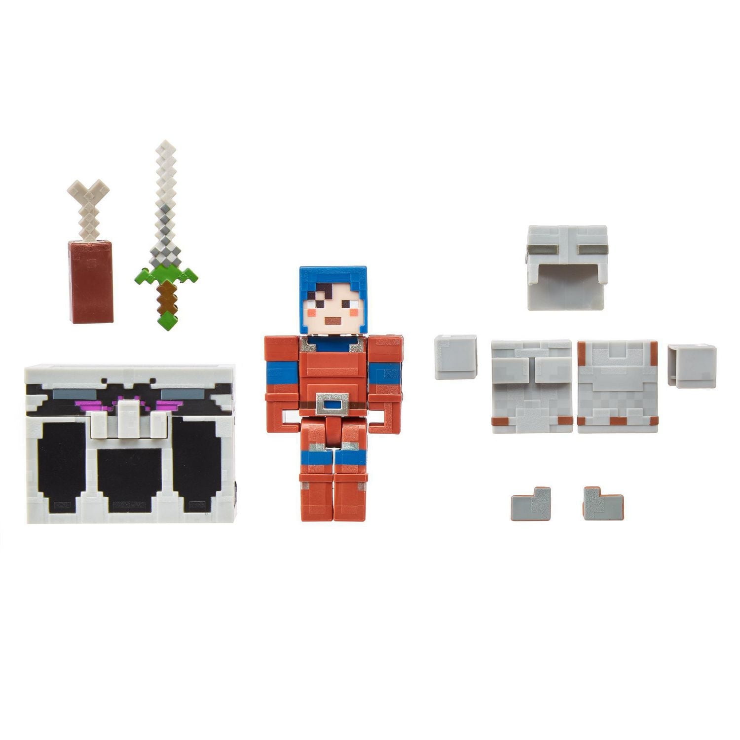 Coffre de combat ​Minecraft Dungeons avec figurine, arme et accessoires