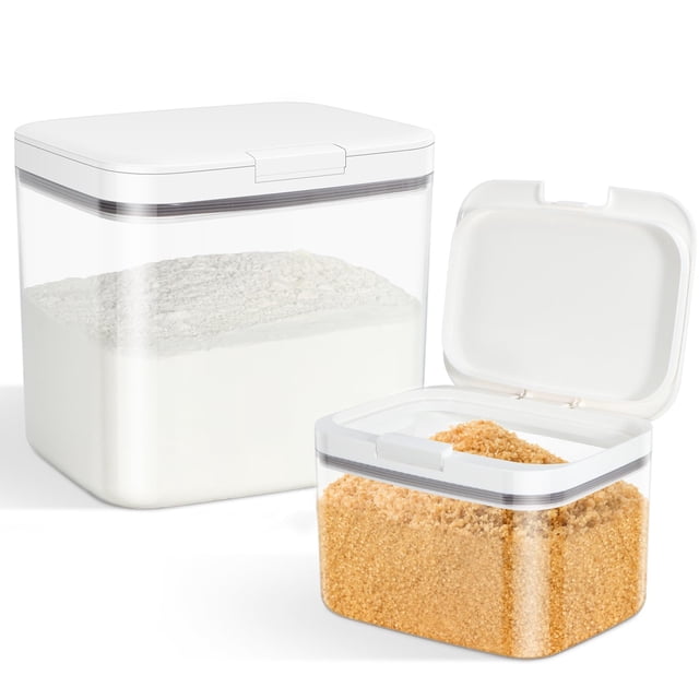Recipiente de almacenamiento de alimentos TBMAXS, harina y azúcar, 2.9 L + 4.75 L, paquete de 2
