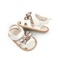 thumbnail image 4 of Musuos Baby Girls Bows Sandals 0-18 Months Floral Embroidered Hollowed out Summer Soft Sole Flats Walking Shoes for Toddler Infant, 4 of 8