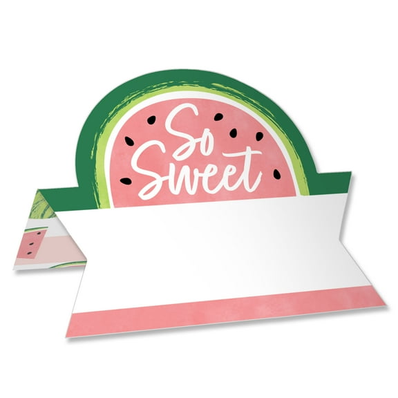 Big Dot of Happiness Sweet Watermelon - Fruit Party Tent Buffet Card - Table Setting Name Place Cards - Set of 24
