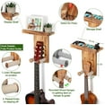 thumbnail image 3 of SONGAUN Guitar Wall Mount with Shelf,2Pack Wooden Guitar Holder Hanger Hook Multifunctional Rack Bracket Stand Easy Install for Electric Guitar Bass Acoustic Ukulele Violin Mandolin, 3 of 8