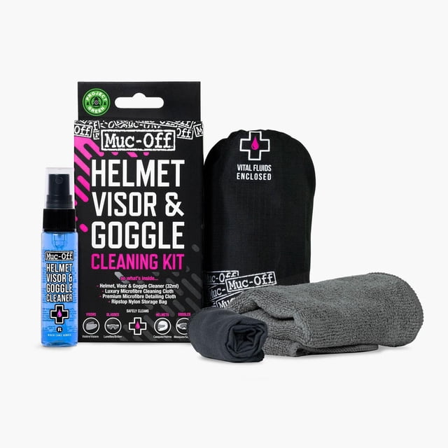 Kit Limpiador De Casco Visor Googles Bicicleta Muc-Off negro