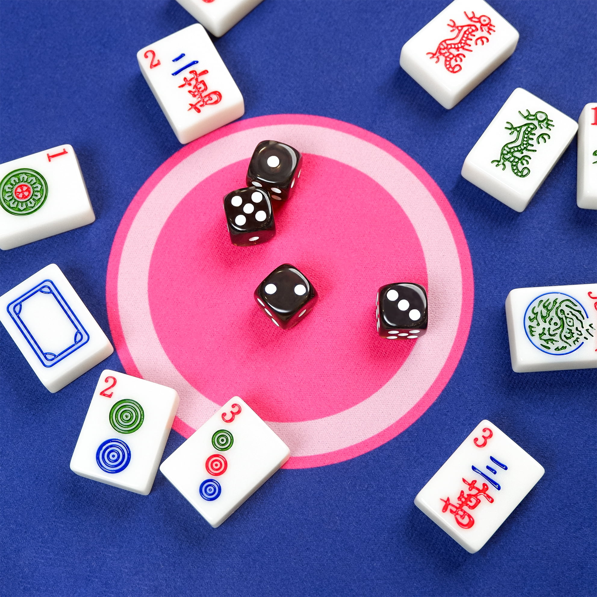 Complete American Mahjong Set with 166 White Tiles (1.2"), 4 Dice, and A Storage Case, Ideal for Game Nights and Gifts