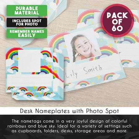 Desk Nameplates With Photo Spot 60 Pack Colorful Desktop