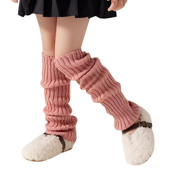 TELOLY Girls Socks 8-10 Years Old Girl Socks 6-8 Years Old Kids Leg Warmers Knitted Leg Warmers Loose Socks Knee High Leg Warmers for Girls One Size