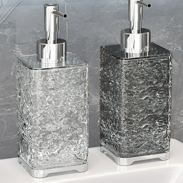 Plástico transparente para dispensador de jabón espumante | Bote recargable de espuma para jabón de manos, gel de ducha y loción | Encimera de baño o cocina | 7,28 pulgadas | Diseño moderno de toque