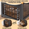 thumbnail image 4 of Cage pour Chien Style Meuble avec 2 Tiroirs de Rangement et Mangeoire Réglable, Table d'Appoint en Bois pour Usage Intérieur, 4 of 7