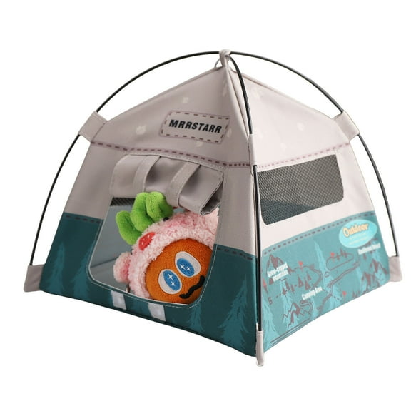 Audessy Mini Camping Tent, 1:12 Small Dollhouse Tent Movable Decorative Tent Models, Miniature Scene Accessories Photography Props Toy Gift