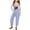 Light Blue, variant on Girls Summer Print V Neck Sleeveless Romper Loose Fit Casual Jumpsuit with Pockets for and Juniors Lightweight and Comfortable Pants Romper 7-8 Years