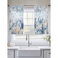 thumbnail image 5 of Blue Ocean Sheer Curtains 54 Inch Long 2 Panels, Seas The Day Eucalyptus Leaf Starfish Coastal Light Filtering Rod Pocket Curtains, Sheer Voile Drapes for Living Room Bedroom, 52"x54", 5 of 8