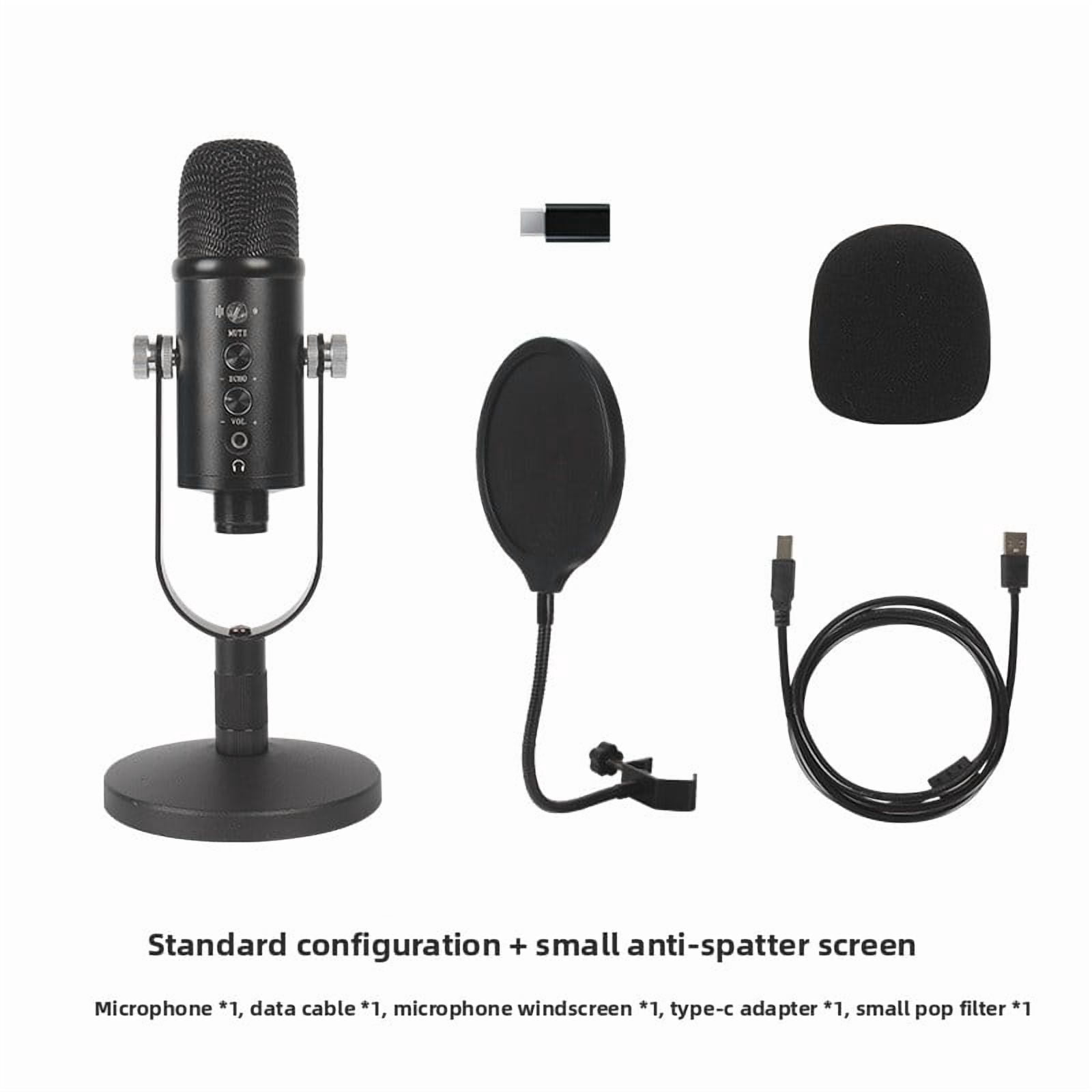 USB Condenser Microphone Computer Gaming EDC Voice Noise Reduction Mic Phone Recording Dubbing Live Streaming Microphone