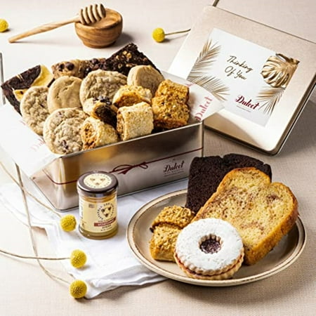 Dulcet Gift Baskets Classic Honey Confection Thinking of You Tin of Gourmet Pastries