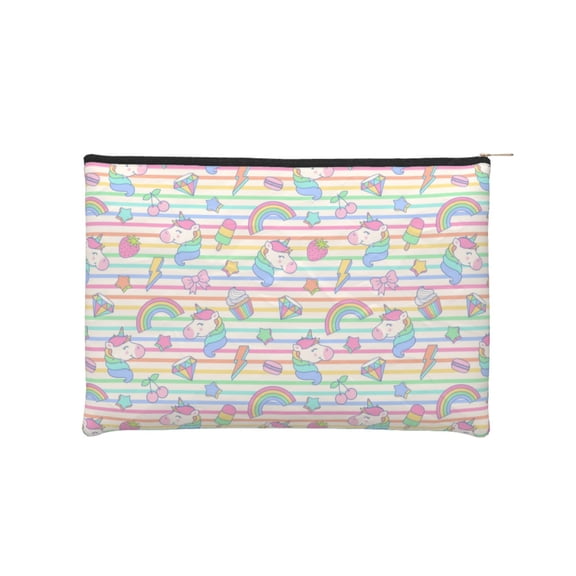 Easygdp Cute Unicorn Makeup Bag Toiletry Bag Canvas Makeup Bags Zipper Cosmetic Pouch Travel Cosmetic Pouch for Women Gifts