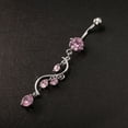 thumbnail image 4 of Flmtop Sexy Shiny Cubic Zirconia Dangle Bikini Jewelry Belly Button Navel Barbell Ring, 4 of 10