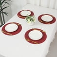 thumbnail image 7 of REGALWOVEN Set of 6 Placemats for Kitchen Dining Table Decor, Faux Leather Washable Heat Resistant Table Mat Wipeable Placemats Burgundy 13*13in, 7 of 7