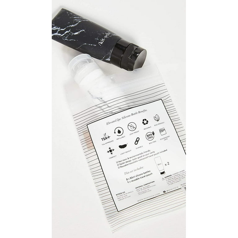 Travel Bottles For Toiletries 11 Pack - Black & Ivory – KITSCH