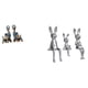 thumbnail image 1 of Figura de familia de y conejo de resina moderna, escultura decorativa, arte artesanal coleccionable para escritorio, estantería, hogar, ofici, 1 of 8