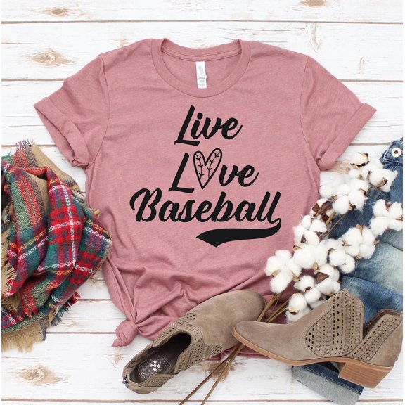 Live Love Baseball T-shirt Women's Coach Shirt Cheerleader Gift Game Day Tee College Tshirt Sports Top Soccer Shirts