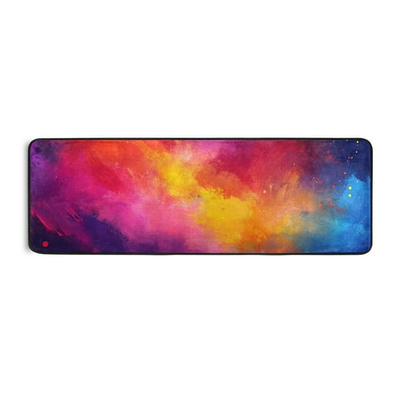 Colorful Abstract Background Runner Rug for Hallways Kitchen Non Slip 2'x 6' Washable Hall Carpet for Bedroom Entryway Laundry Room