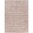 thumbnail image 1 of homeroots home decor 395892 8’ x 9’ Blush and Beige Geometric Striped Area Rug, 1 of 1