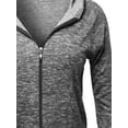 thumbnail image 3 of Women's Long sleeve Two tone Melange French Terry Zip Plus Size Hoodie, 3 of 3