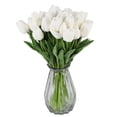 thumbnail image 3 of 30Pcs Artificial Tulips Flowers Real Touch Tulips Fake PU Tulip Bouquet Latex Flower White Tulip(Whi, 3 of 5
