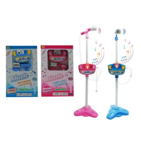 Kids Karaoke Microphone Musical Toys Adjustable Stand Karaoke Machine Light MP3(COLOR MAY