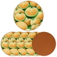 thumbnail image 2 of Cantaloupe 6Pcs Round Microfiber Leather Car Coasters, 11x11 cm/4.3x4.3 in, Cup Holder Coasters for Car, Drink Absorbent Car Coasters, Slip Car Coaster Set, 2 of 6
