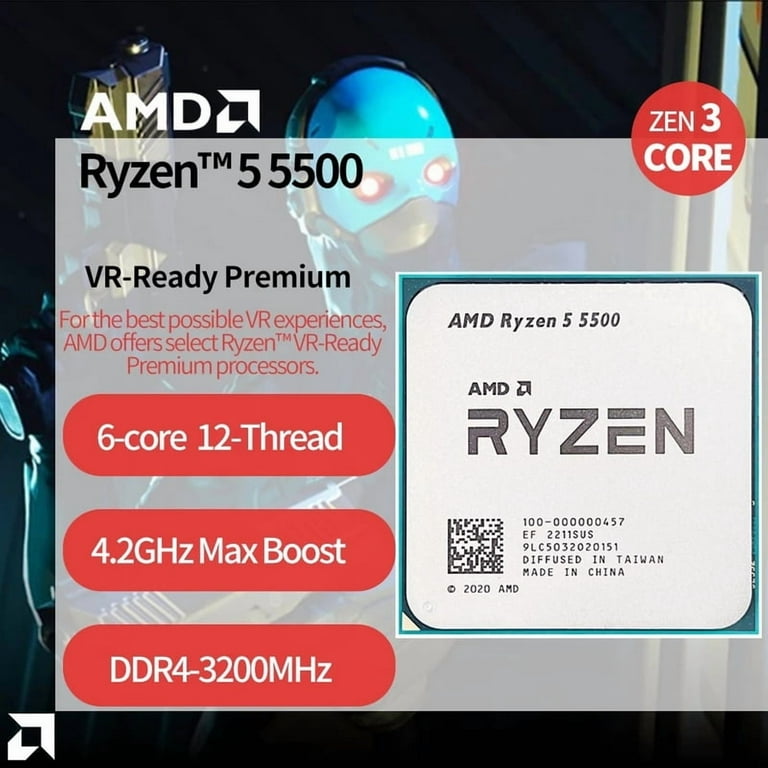 AMD Ryzen 5 5500 R5 5500 3.6GHz 6-Core 12-Thread CPU Processor 7NM