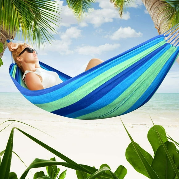Meitianfacai Garden Cotton Hammocks Comfortable Fabric Hammocks With Tree Straps For Hanging Sturdy Hammocks Up To 660lbs Portable With Travel Bag For Camping Outdoor